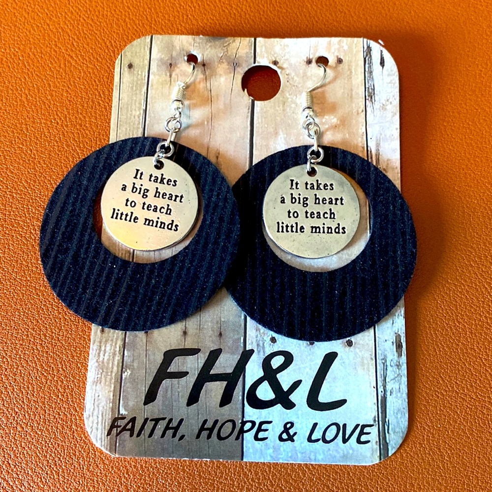 Black Dangle Earrings for Teacher